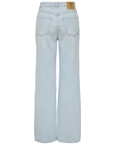 Only - ONLJuicy HW Wide Leg Jeans - Light Blue Bleached Denim
